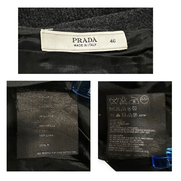 Prada Gray Wool A line skirt,   Size 46 Italy/L - Picture 3 of 10